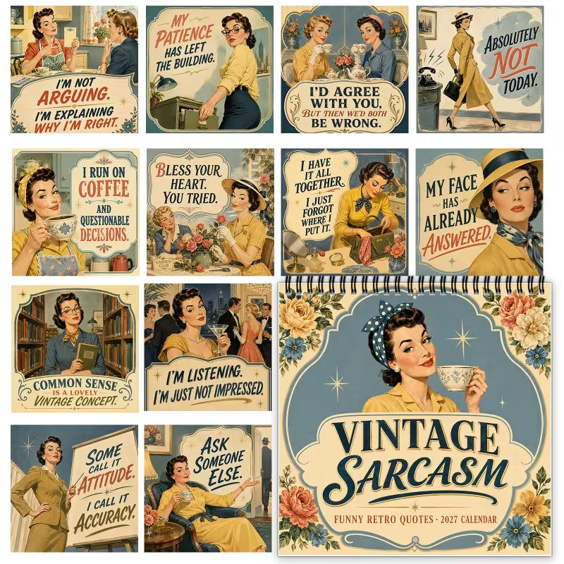 2027 Fun Retro-Style Satirical Wall Calendar
