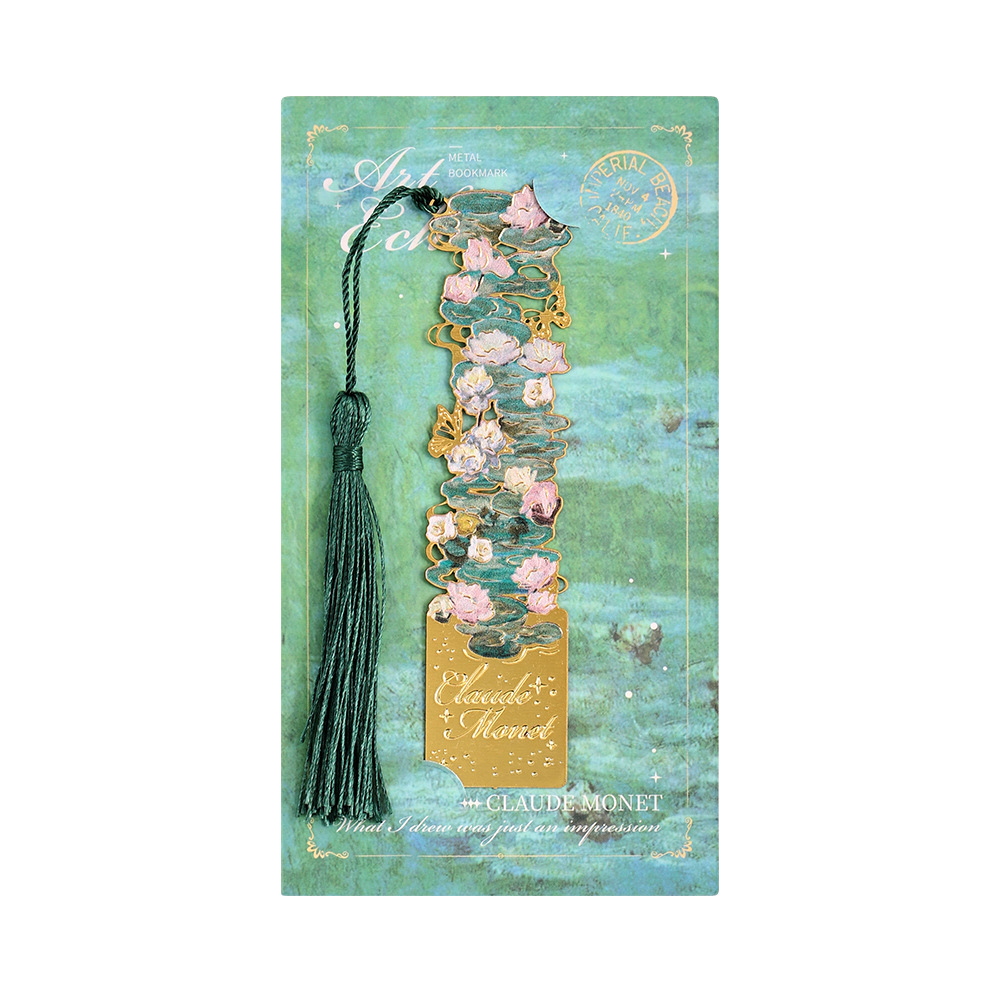 πβ¨ 8-Piece Gold Metal Bookmark Set with Tassel β Van Gogh & Monet Inspired Gift for Book Lovers π¨