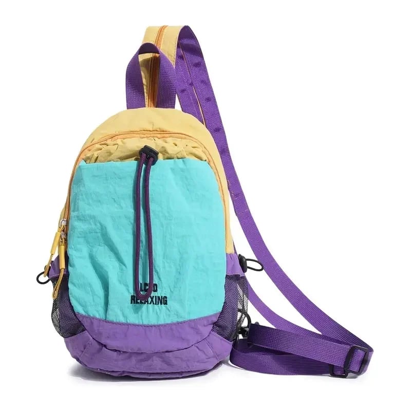 🎒Unisex Lightweight Color Block Nylon Mini Backpack – Compact & Water-Resistant Daypack for Every Adventure! 🌈🚶♂️