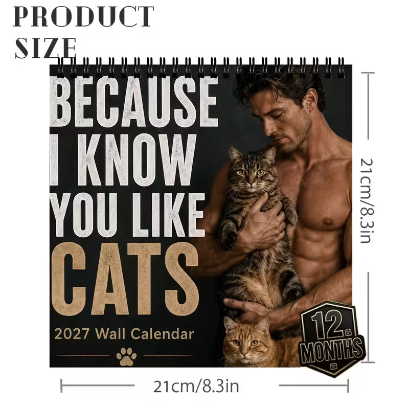 2027 Naked Cats Men's Wall Calendar