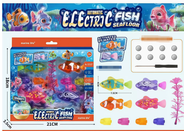 🐟Swimming Robot Fish – LED Light Up Interactive Toy for Water🌈