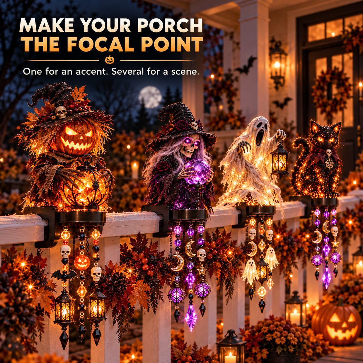 ๐ Halloween Character Glow Cascade Railing Lights