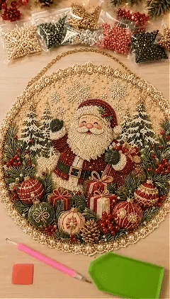 πΈπ»ππβ¨ Four Seasons & Holiday Pearl Art Hanging Wreath Kit | Luxury Flocked Canvas with Scratch-Resistant Non-Fading Pearl Beads DIY Handmade Seasonal Decor π