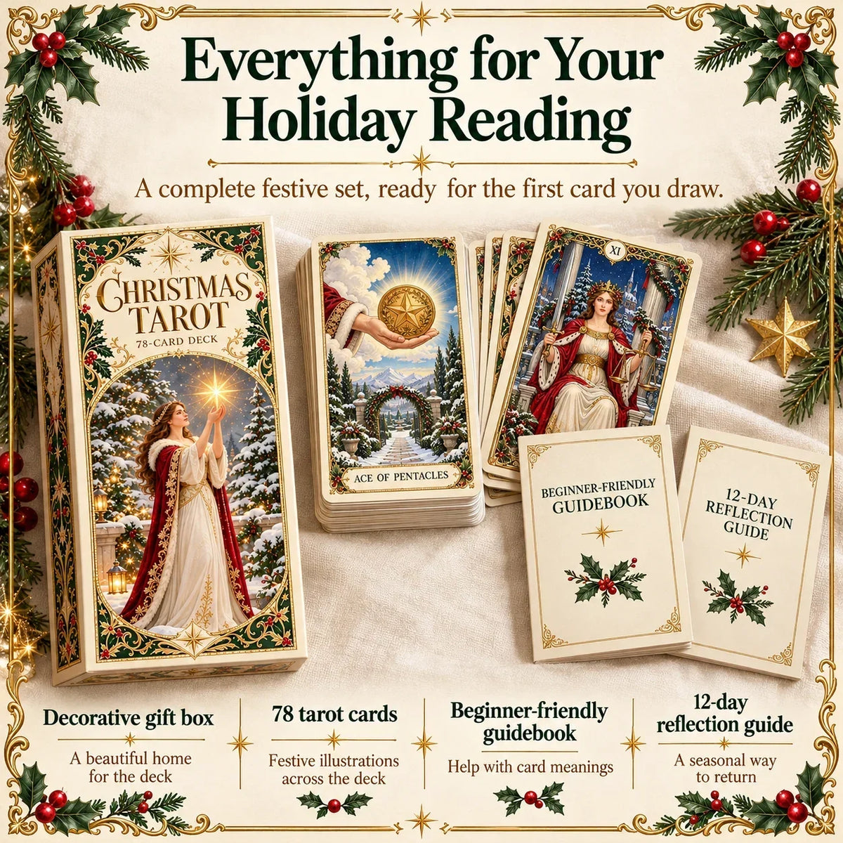 ๐ฎ Yuletide Tarot Deck | 78 Festive Cards & A Guided 12-Day Holiday Ritual