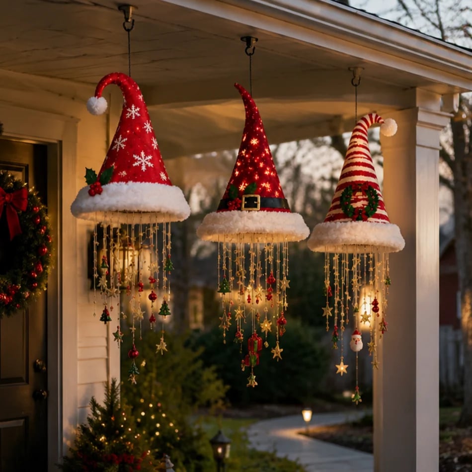 ๐
Light-Up Christmas Hat Chandelier ๐| 5 Styles Warm LED Christmas StringLight | Indoor Outdoor Porch HolidayDecor Gift