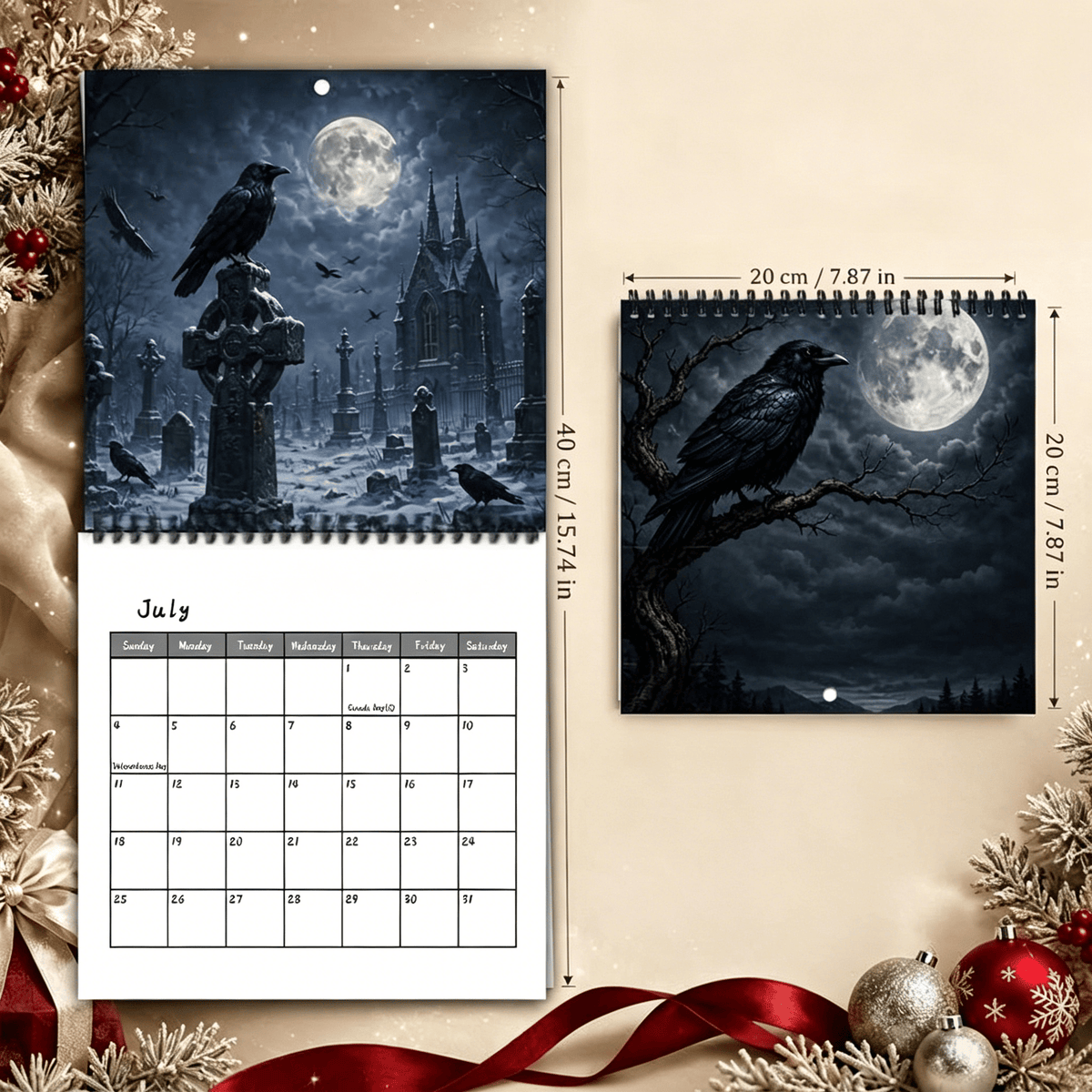 🐦⬛Raven & Crow 2027 Wall Calendar — 12 Months of Moonlit Gothic Art🖤