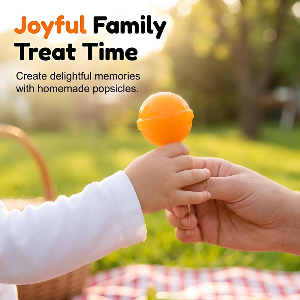 🍭DIY Silicone Lollipop Popsicle Mold – Fun Spherical Ice Pop Maker for Homemade Frozen Treats