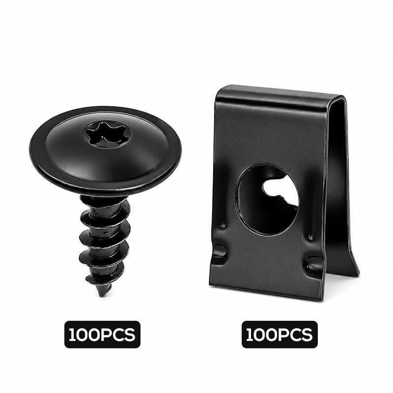 🔥👍Universal Car Metal U-Type Clips and Screws Set