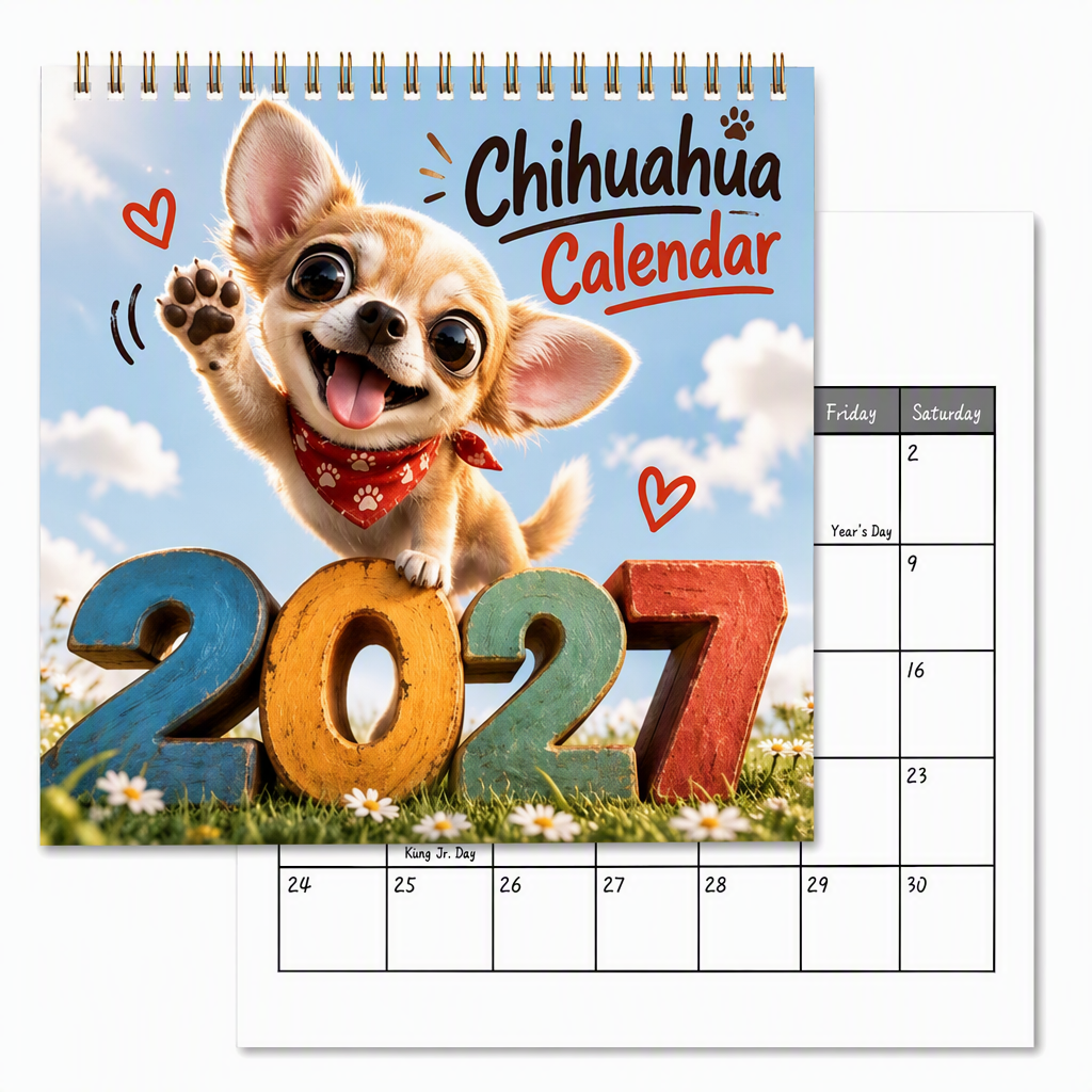 Chihuahua 12-Month Calendar – Cute & Decorative