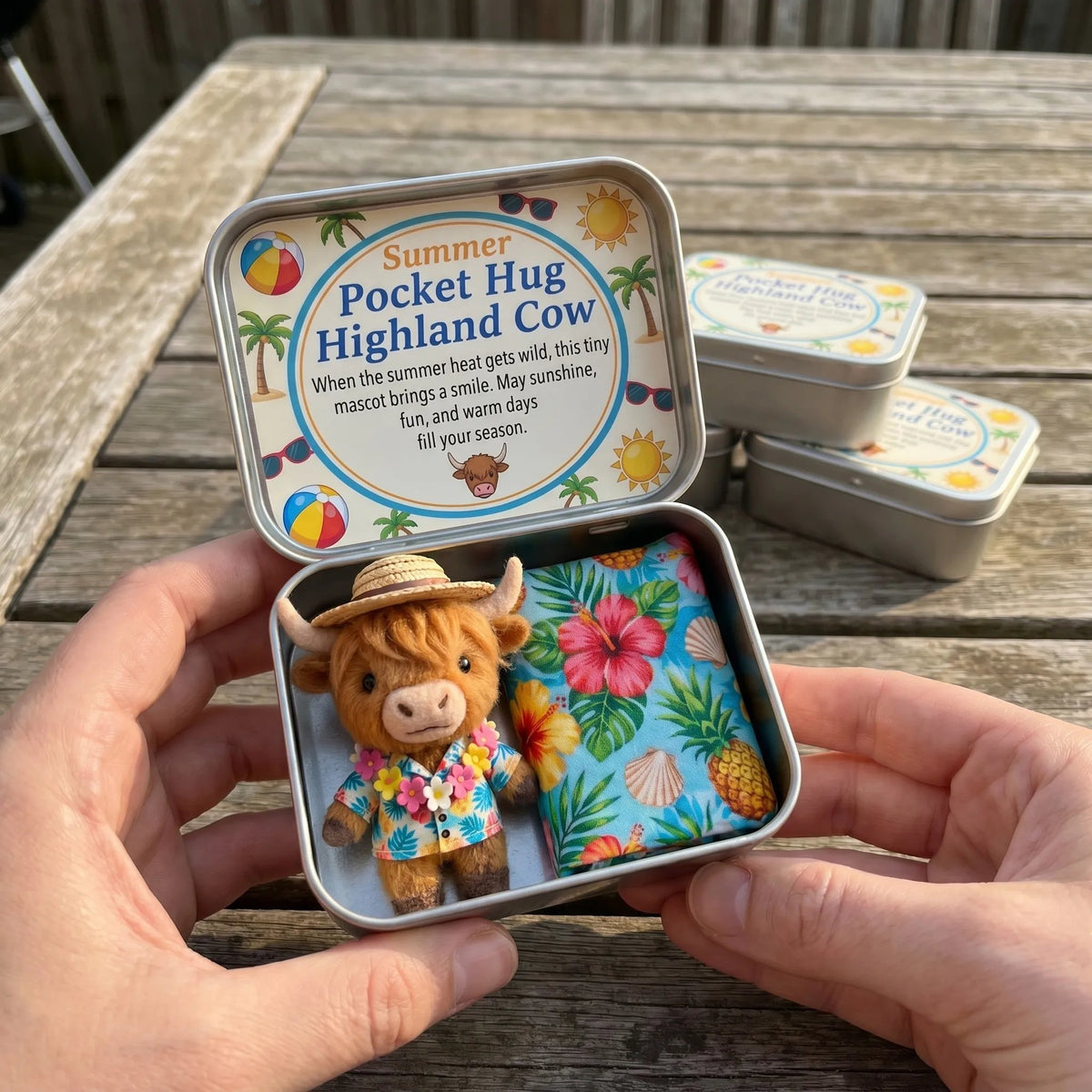 🌾🐮Handmade Wool Felt Highland Cow Pocket Hug – Mini Plush Gift Set for Anxiety Relief💛 Cute Desk Decor & Stocking Stuffer