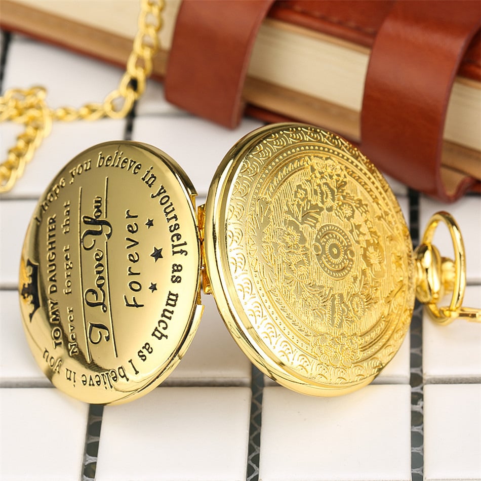 ⏱️💕"TO MY SON/ DAUGHTER/ DAD" Quartz Pocket Chain Watch