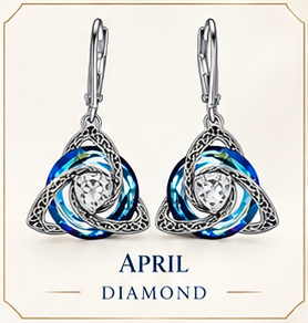 🛡️Celtic Knot Birthstone Drop Earrings – 12 Birth-Month Colours, One Meaningful Gift✨