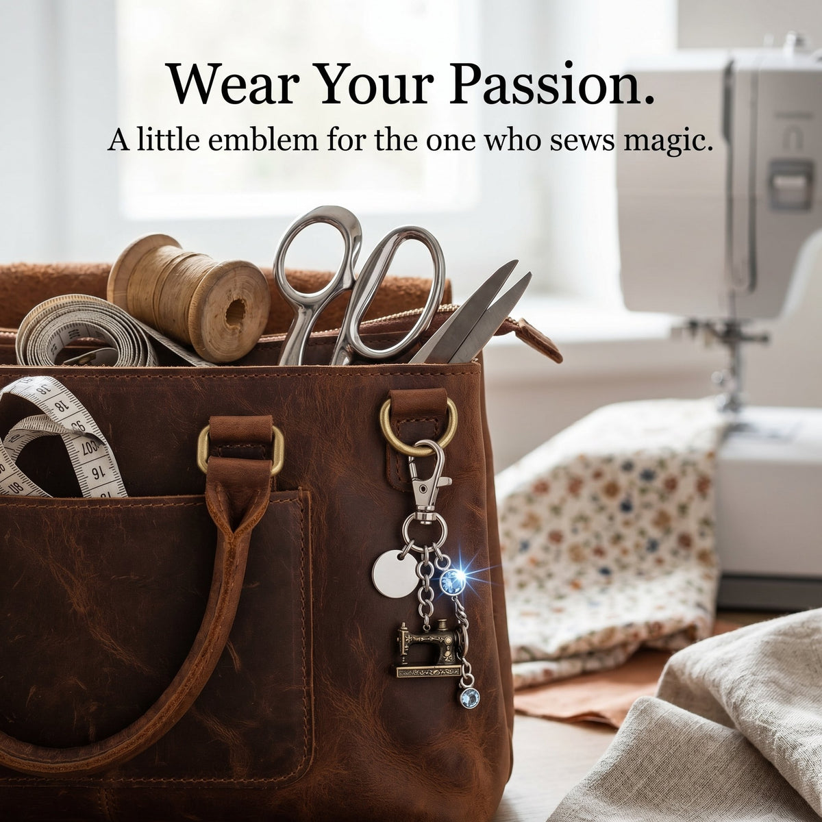Emotional Support Sewing Machine Keychain