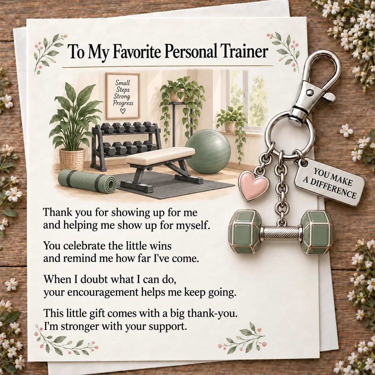 ✨ The 'You Make a Difference' Appreciation Gift Set – Keychain & Greeting Card ✨