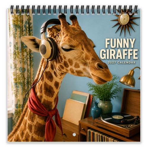 🦒 Funny Giraffe 2027 Wall Calendar – Music, Sass & Long-Necked Charm