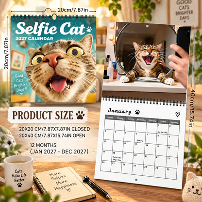 2027 Funny Cat Selfie Wall Calendar – 12 Months of Cute & Hilarious Cat Selfies