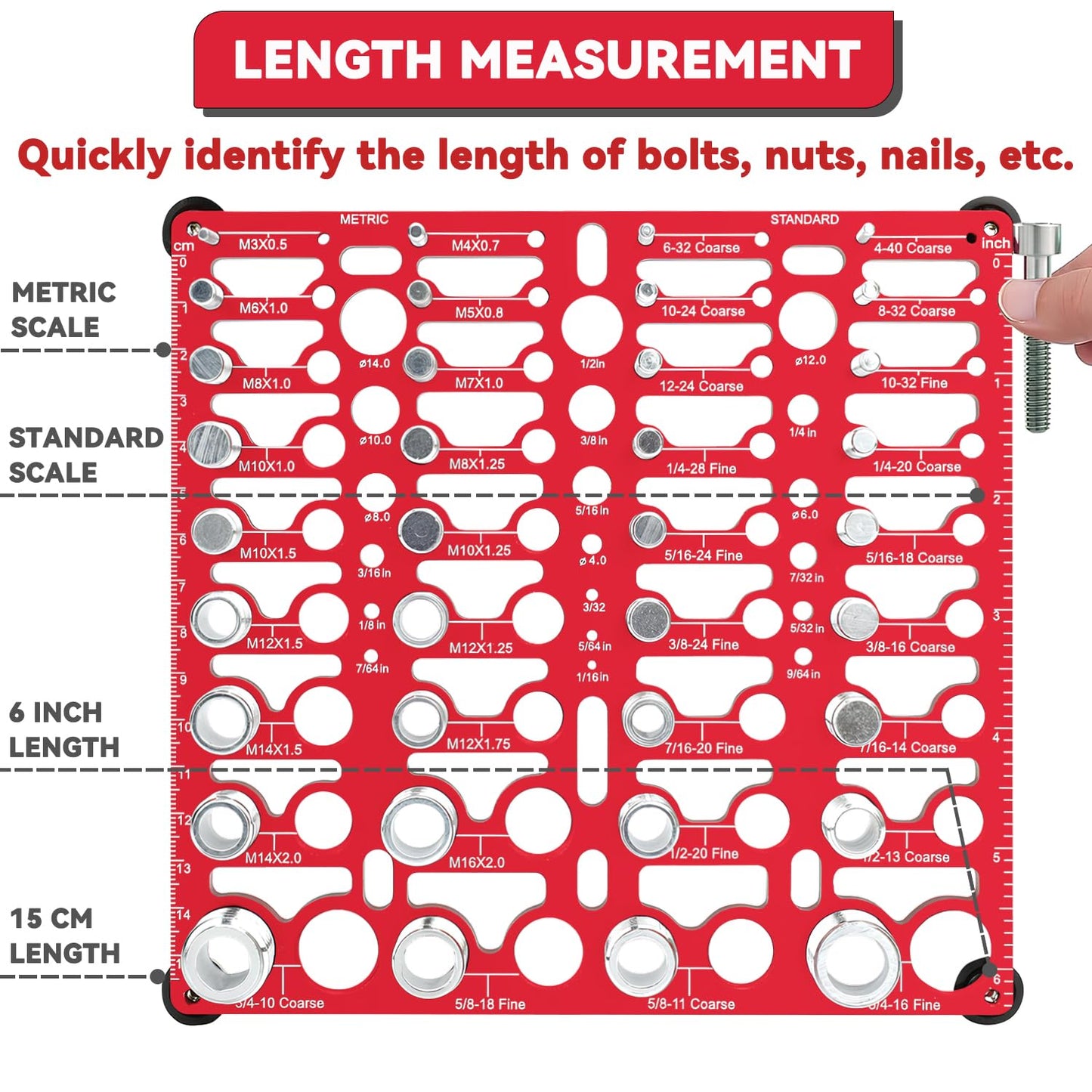 Nut and Bolt Thread Checker (SAE & Metric)