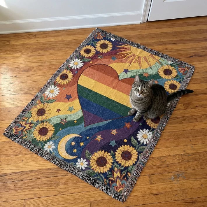 ☀LAST DAY SALE 49% OFF!!🏳️‍🌈Handmade Woven Pride Blanket | For Belonging, Visibility & Unapologetic Self-Expression