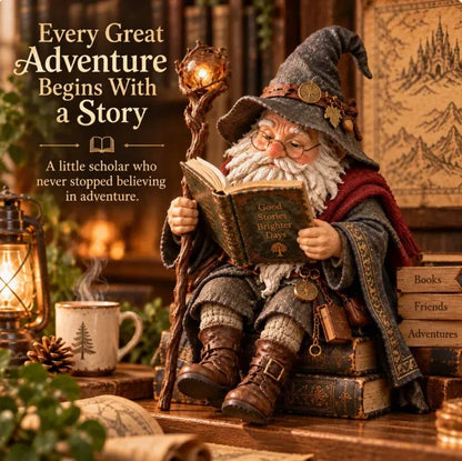 🧙‍♂️ The Wandering Scholar Gnome – Enchanted Reading Wizard Figurine