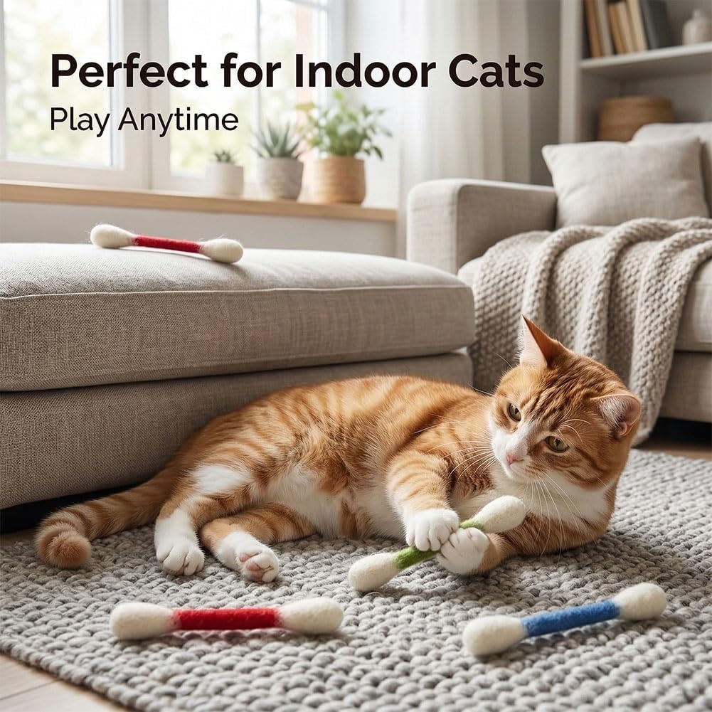 🔥Last Day 49% OFF - ❤️For happy, healthy, and active indoor cats🐱Swabs Large Size Cat Toys with Catnip (6 pcs/pack)