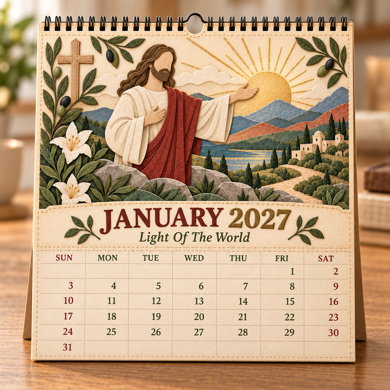✝️ 2027 A Year With Jesus Wall Calendar