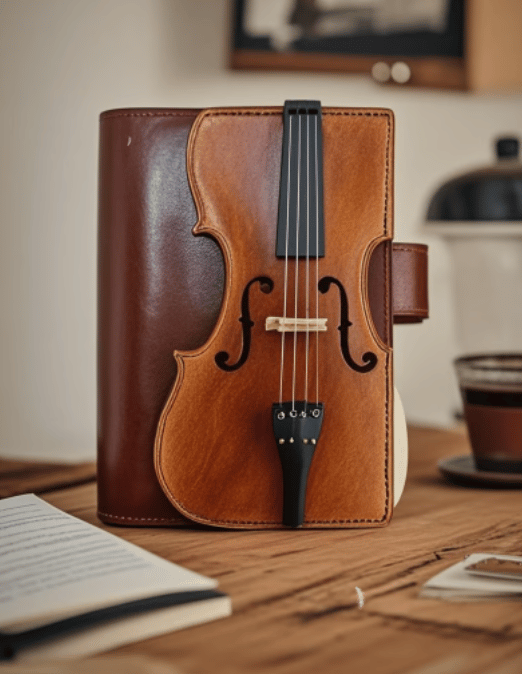 🔥HOT SALE - Vintage Violin Leather Notebook - Retro Lined Journal for Writing, Musical Gift for Musicians, Music Teachers & Music Lovers