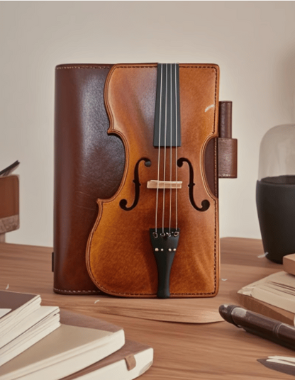 🔥HOT SALE - Vintage Violin Leather Notebook - Retro Lined Journal for Writing, Musical Gift for Musicians, Music Teachers & Music Lovers