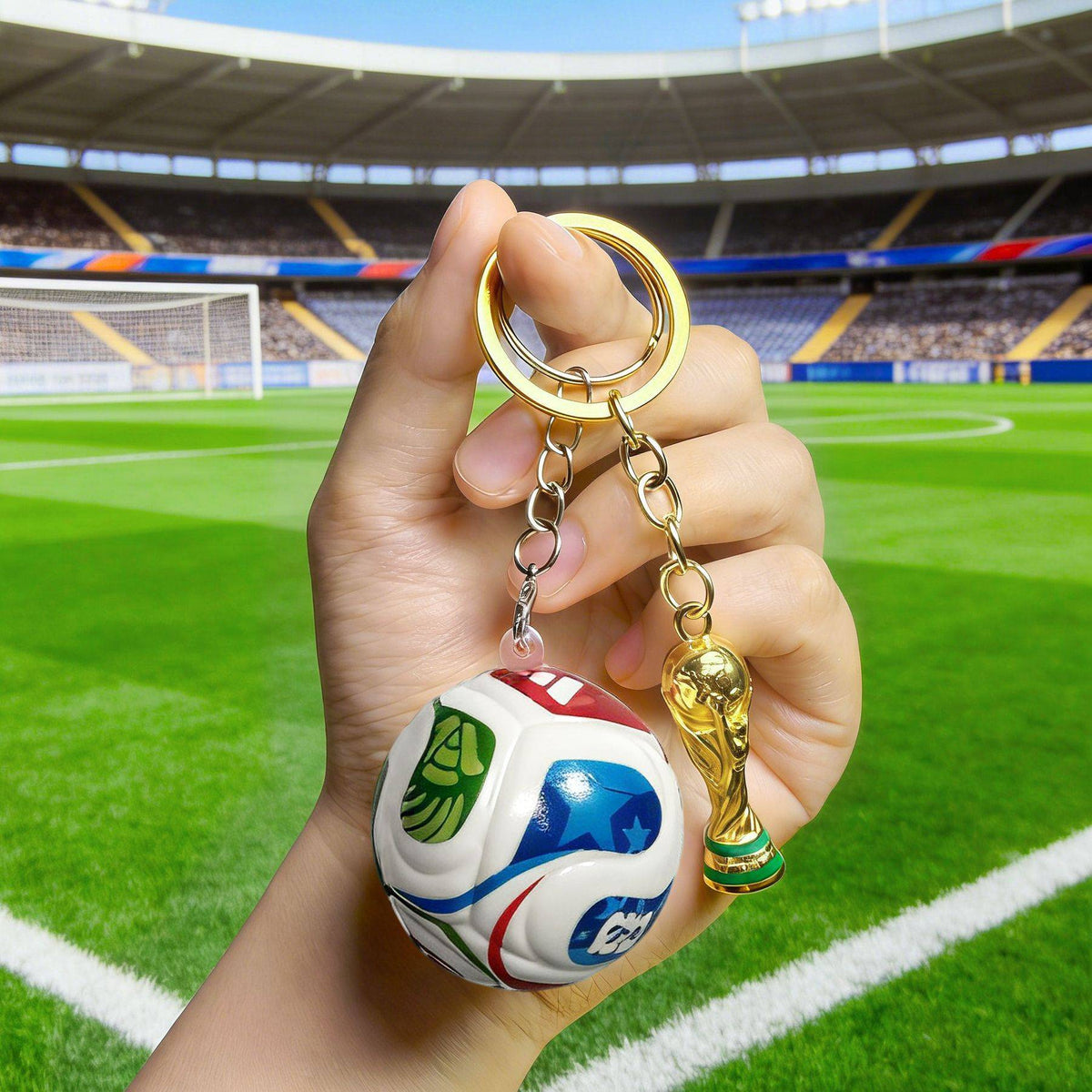 ⚽🏆 Trophy & Ball Keychain