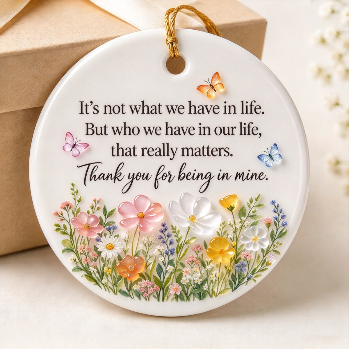 🌸 Blessed Floral Sea Glass Keepsake Ornament