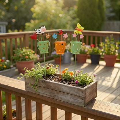 🔥HOT SALE 49% OFF-Set of 3 Metal Flower Pot Garden Stakes