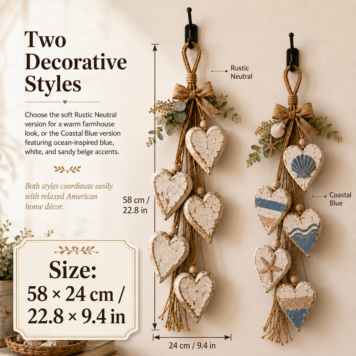 🤎 Hanging Heart Wall Decor