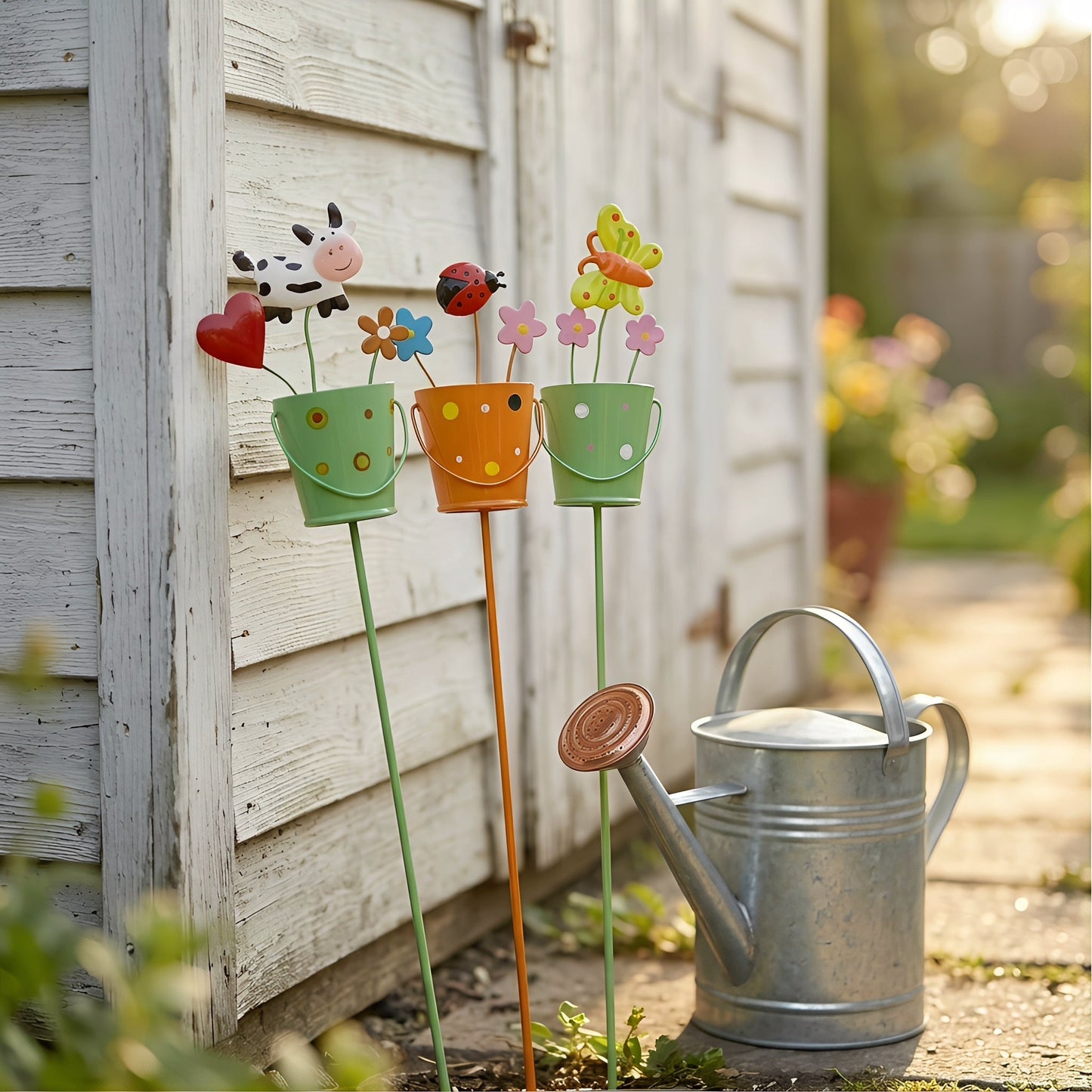 🔥HOT SALE 49% OFF-Set of 3 Metal Flower Pot Garden Stakes