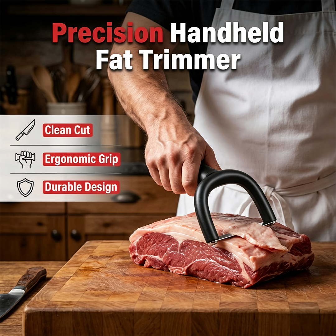 🥩 Handheld Fat Trimmer for Beef & Pork, Portable Meat Fat Remover Tool, Easy Brisket Trimming BBQ Kitchen Gadget