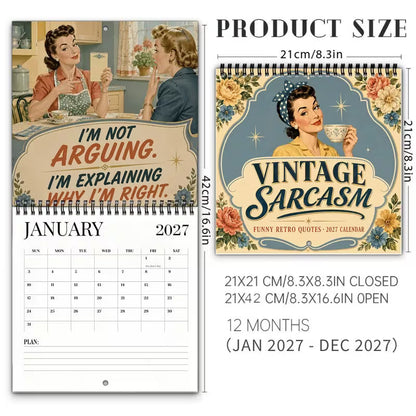 2027 Fun Retro-Style Satirical Wall Calendar