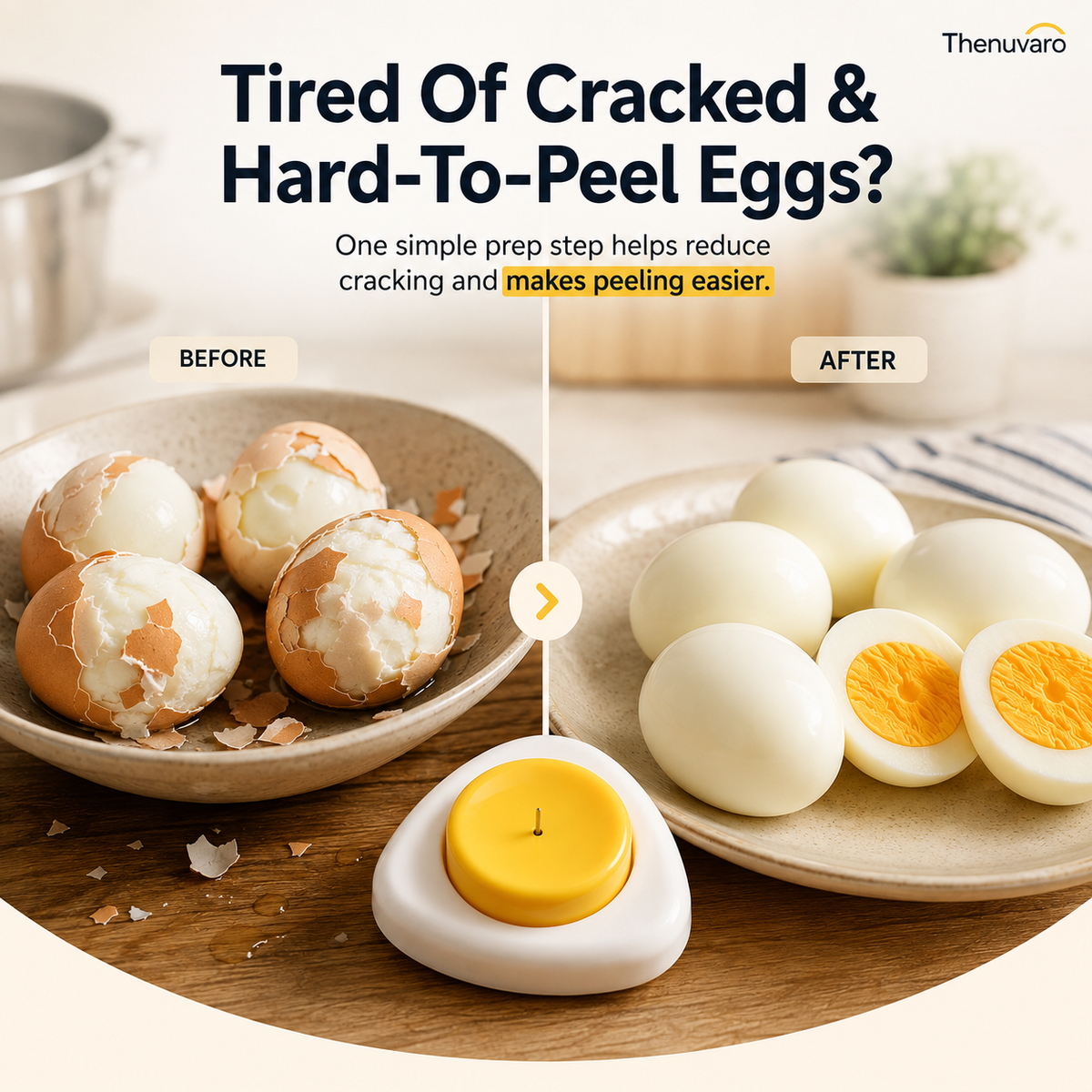 🥚3PCS Egg Piercer for Perfect Boiled Eggs – Easy Peel Egg Tool with Safety Lock & 304 Stainless Steel Pin