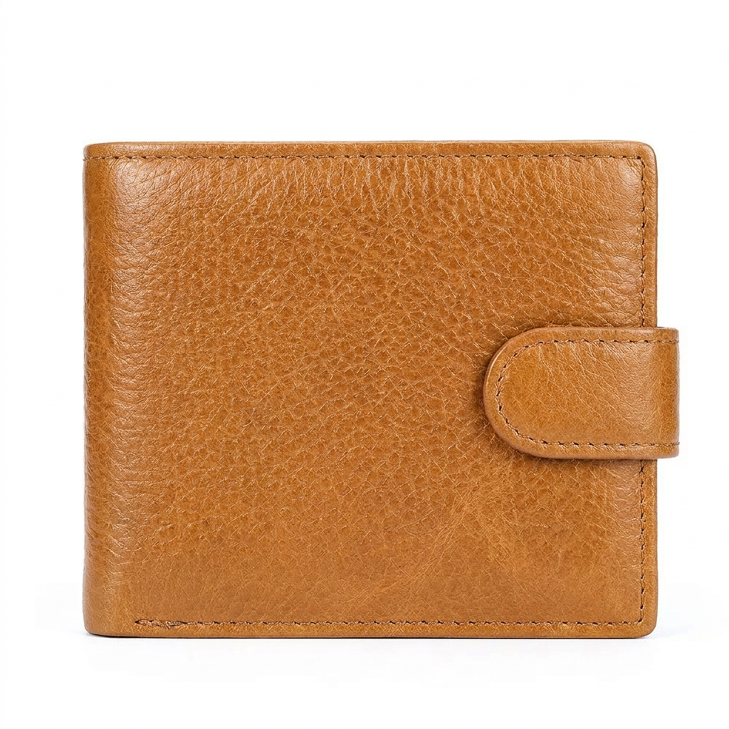 Vintage Top-Grain Leather Bi-Fold Wallet – Classic Design, Ample Storage
