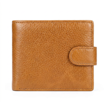 Vintage Top-Grain Leather Bi-Fold Wallet – Classic Design, Ample Storage