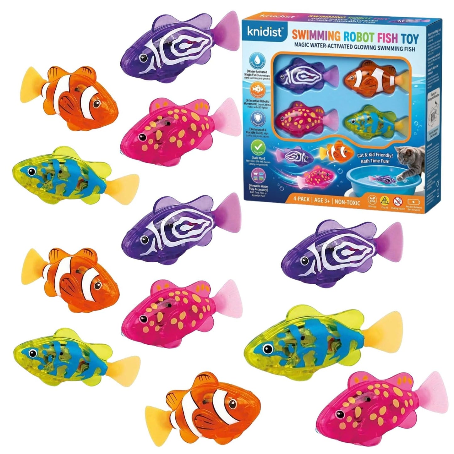 🐟Swimming Robot Fish – LED Light Up Interactive Toy for Water🌈