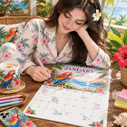 2027 Tropical Macaw Calendar – Colorful 12-Month Wall Calendar