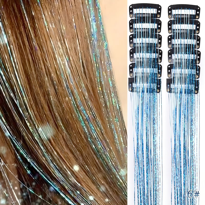 ✨Clip-in Tinsel Hair Extensions(A set of 10pieces)
