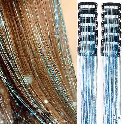 ✨Clip-in Tinsel Hair Extensions(A set of 10pieces)