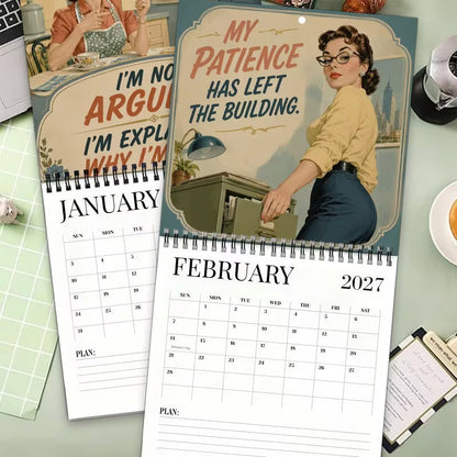 2027 Fun Retro-Style Satirical Wall Calendar