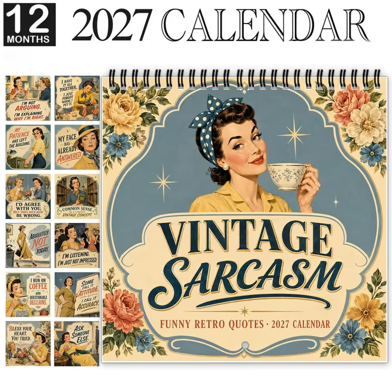2027 Fun Retro-Style Satirical Wall Calendar