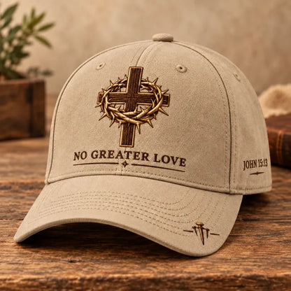 ✝️John 15:13 “No Greater Love” Christian Cap✨Wear a Daily Reminder of Faith, Sacrifice, and the Love That Gave Everything.