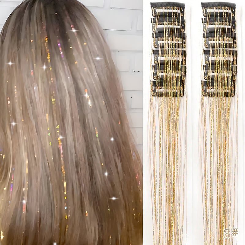 ✨Clip-in Tinsel Hair Extensions(A set of 10pieces)