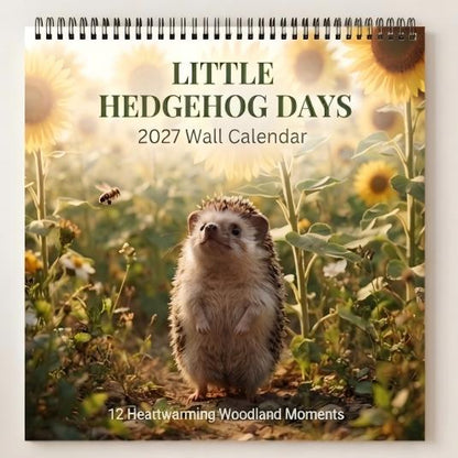 🦔 Little Hedgehog Days 2027 Wall Calendar – 12 Months of Adorable Hedgehog Moments & Cozy Everyday Charm
