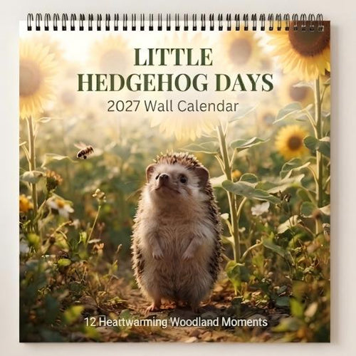 🦔 Little Hedgehog Days 2027 Wall Calendar – 12 Months of Adorable Hedgehog Moments & Cozy Everyday Charm