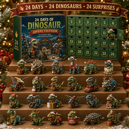 🦖24 Days of Dinosaur Christmas Advent Calendar – 24 Collectible Dino Figurines Holiday Surprises（2D）