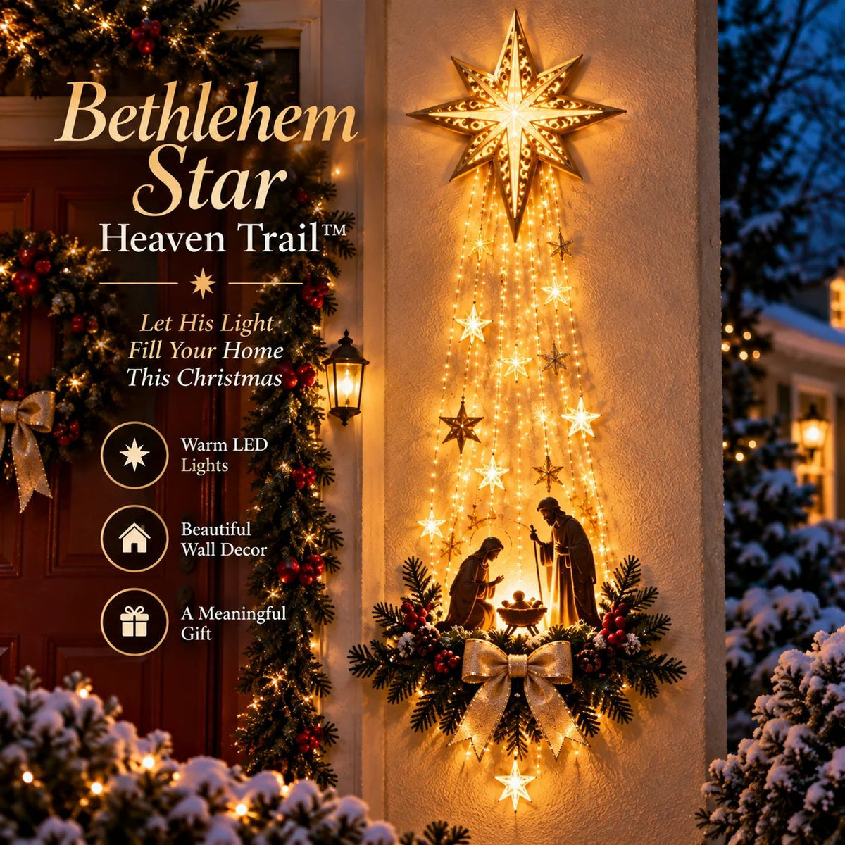 ✝️ Bethlehem Star of Faith – Lighted Nativity Wall Decor✝️✝️