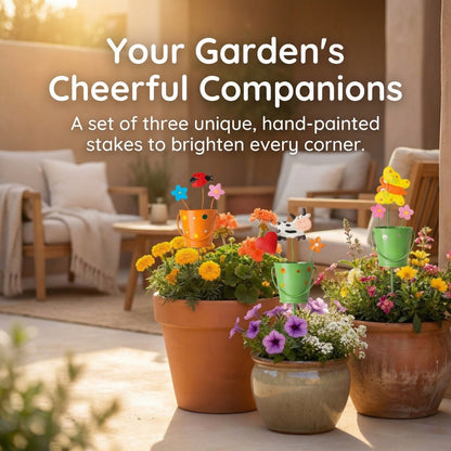 🔥HOT SALE 49% OFF-Set of 3 Metal Flower Pot Garden Stakes